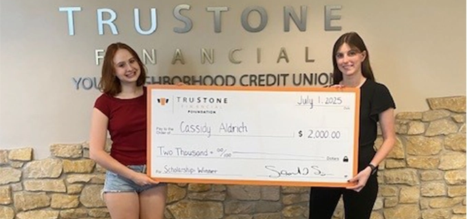 Cassidy A Scholarship Winner Check Presentation